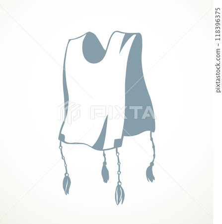 Vector drawing. Jewish clothing tzitzit 118396375