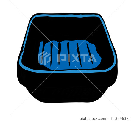 Soap dish. Vector pen drawing 118396381