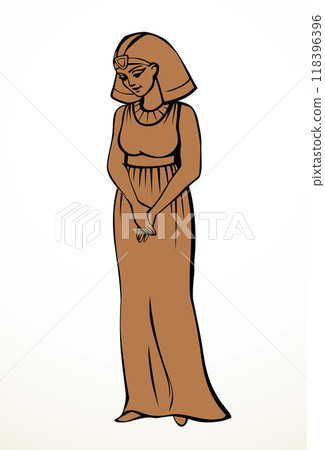 Vector drawing. Egyptian young woman Vector drawing. Egyptian young woman 118396396