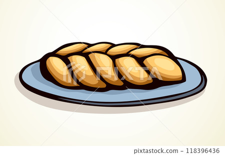 Vector drawing. Jewish braided bun 118396436