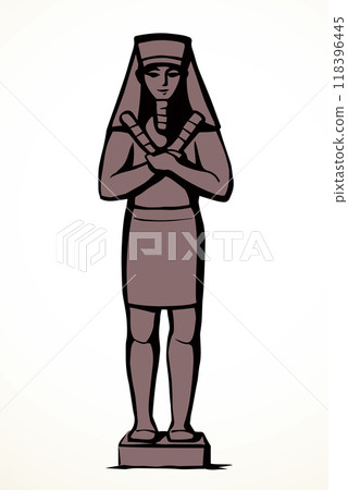Vector drawing. Egyptian male statue Vector drawing. Egyptian male statue 118396445