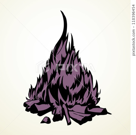 Vector drawing. Big camp fire Vector drawing. Big camp fire 118396454
