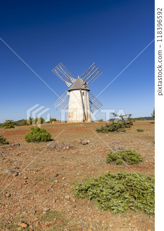Windmill (Le Moulin de Redounel), La Couvertoirade in Larzac, Aveyron, France Windmill (Le Moulin de Redounel), La Couvertoirade in Larzac, Aveyron, France 118396592