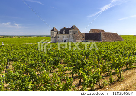 Clos de Vougeot castle, Cote de Nuits, Burgundy, France Clos de Vougeot castle, Cote de Nuits, Burgundy, France 118396597