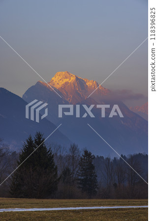Winter landscape near village Bovec, Triglavski national park, Slovenia 118396825