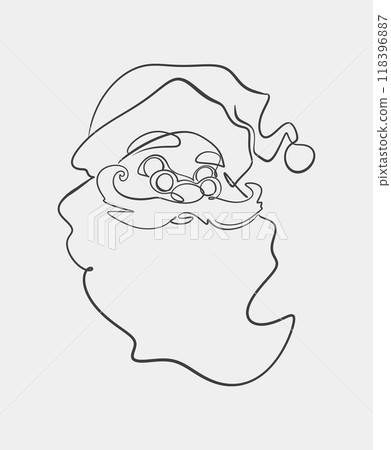 Minimalist Line Drawing of Santa Claus Minimalist Line Drawing of Santa Claus 118396887