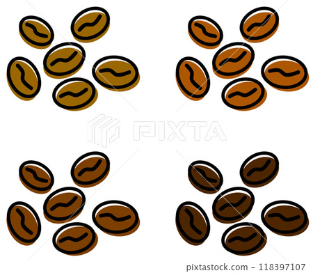 Illustration of coffee beans that become delicious coffee when roasted Illustration of coffee beans that become delicious coffee when roasted 118397107