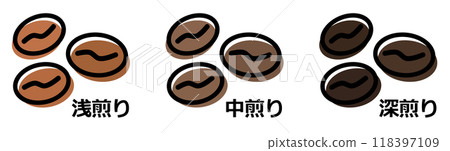 烘焙咖啡豆以製作美味咖啡的插圖 118397109