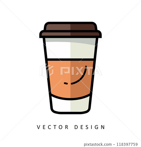hot coffee in cup vector design illustration 118397759