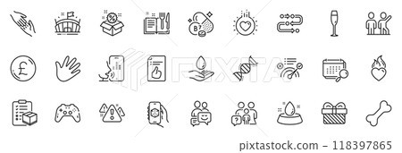 Icons pack as Family questions, Correct answer and Methodology line icons for app include Gamepad, Biotin vitamin, Hand outline thin icon web set. Parcel checklist, Dog bone. Vector Icons pack as Family questions, Correct answer and Methodology line icons for app include Gamepad, Biotin vitamin, Hand outline thin icon web set. Parcel checklist, Dog bone. Vector 118397865