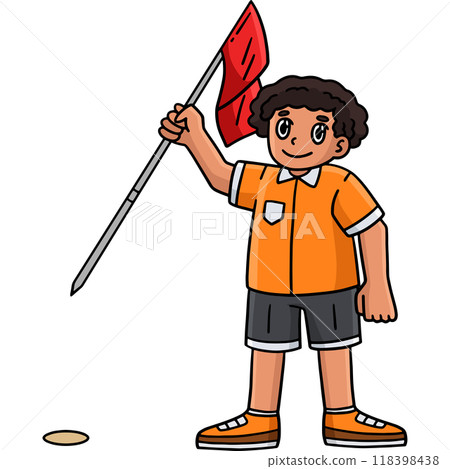 Golf Golfer Sticking Flagstick Cartoon Clipart 118398438