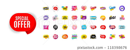 Flash offer sale banners pack. Promo price discount stickers. Special offer 3d speech bubble. Promotion flash coupons. Mega discount deal banners. Sale chat speech bubble. Ad promo message. Vector Flash offer sale banners pack. Promo price discount stickers. Special offer 3d speech bubble. Promotion flash coupons. Mega discount deal banners. Sale chat speech bubble. Ad promo message. Vector 118398676