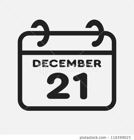 Icon page calendar day - 21 December Icon page calendar day - 21 December 118399025