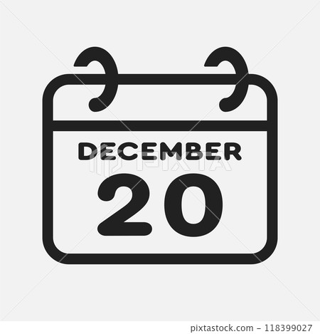 Icon page calendar day - 20 December Icon page calendar day - 20 December 118399027