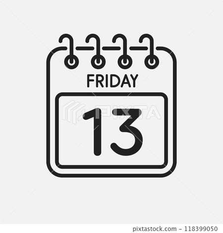Icon calendar day week Friday 13 118399050