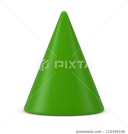 Green triangle cone shape Christmas tree abstract figurine 3d icon realistic vector illustration Green triangle cone shape Christmas tree abstract figurine 3d icon realistic vector illustration 118399106