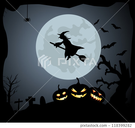 Halloween Party Background with Pumpkins 118399282