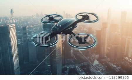 Drones flying over the city 118399535