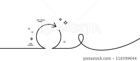 Refresh line icon. Continuous one line with curl. Rotation arrow sign. Reset or Reload symbol. Synchronize single outline ribbon. Loop curve pattern. Vector Refresh line icon. Continuous one line with curl. Rotation arrow sign. Reset or Reload symbol. Synchronize single outline ribbon. Loop curve pattern. Vector 118399644