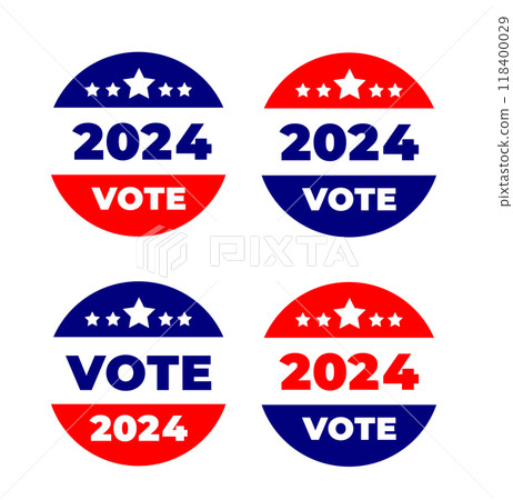 Vote 2024 in the USA. Vector 118400029