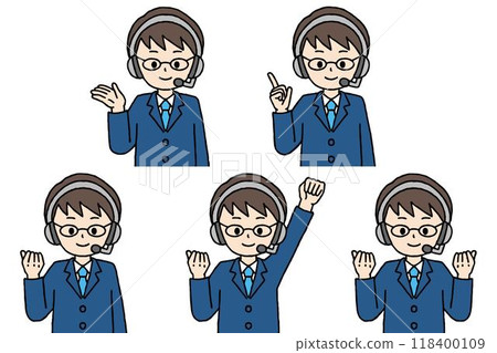 呼叫中心男性姿勢集 118400109