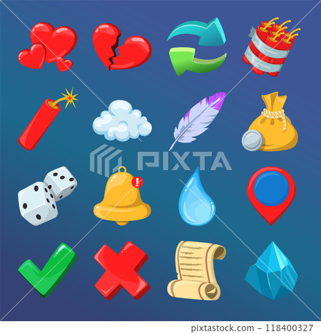 Game icons set. Vector illustration Game icons set. Vector illustration 118400327