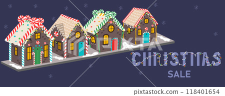 Christmas sale vector banner. Christmas sale vector banner. 118401654