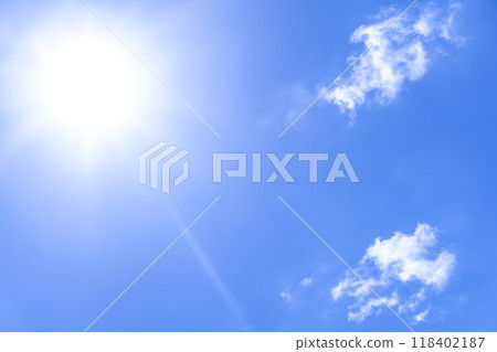 Summer sky, sun and clouds Yokohama 118402187