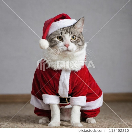 Cat in Santa costume Cat in Santa costume 118402210