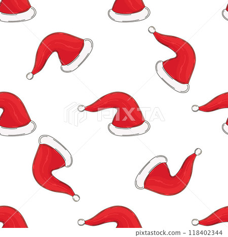 Christmas background. Seamless pattern in hand draw style 118402344