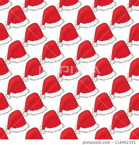 Christmas background. Seamless pattern in hand draw style Christmas background. Seamless pattern in hand draw style 118402355