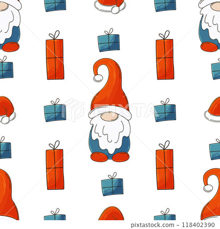 Christmas background. Seamless pattern in hand draw style Christmas background. Seamless pattern in hand draw style 118402390