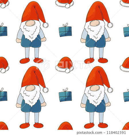 Christmas background. Seamless pattern in hand draw style 118402391