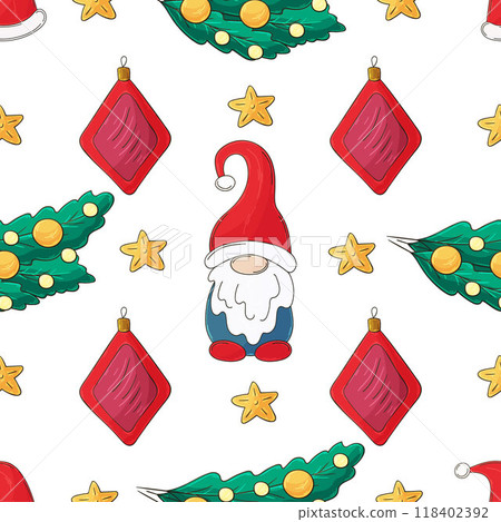Christmas background. Seamless pattern in hand draw style 118402392