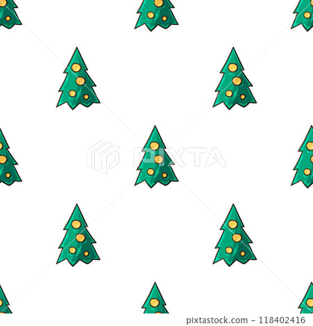 Christmas holidays. Seamless pattern in hand draw style Christmas holidays. Seamless pattern in hand draw style 118402416