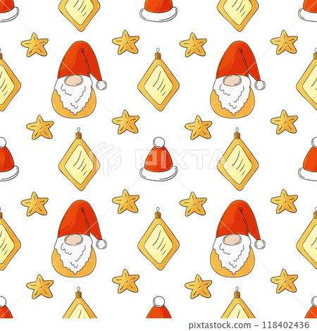 Christmas holidays. Seamless pattern in hand draw style 118402436