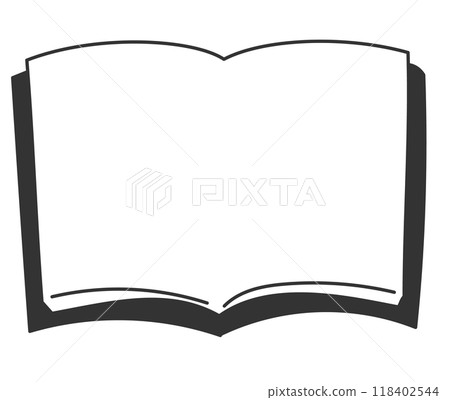 打開的書標題框架黑色和白色 打開的書標題框架黑色和白色 118402544