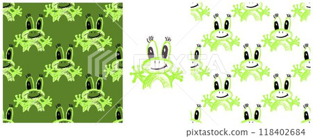 Children's drawings with wax crayons. Set Print 118402684