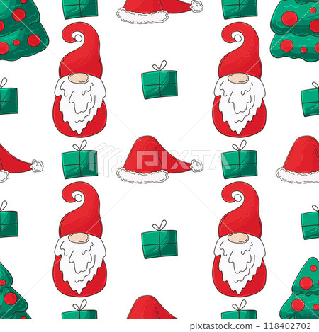 Christmas holidays. Seamless pattern in hand draw style 118402702