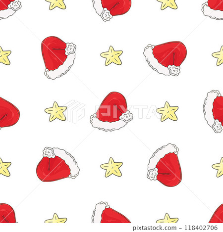Christmas holidays. Seamless pattern in hand draw style Christmas holidays. Seamless pattern in hand draw style 118402706