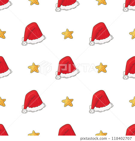 Christmas holidays. Seamless pattern in hand draw style Christmas holidays. Seamless pattern in hand draw style 118402707