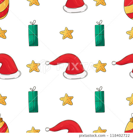 Christmas holidays. Seamless pattern in hand draw style 118402722