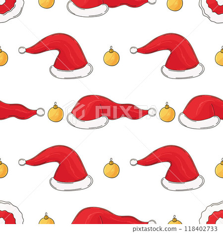 Christmas holidays. Seamless pattern in hand draw style Christmas holidays. Seamless pattern in hand draw style 118402733