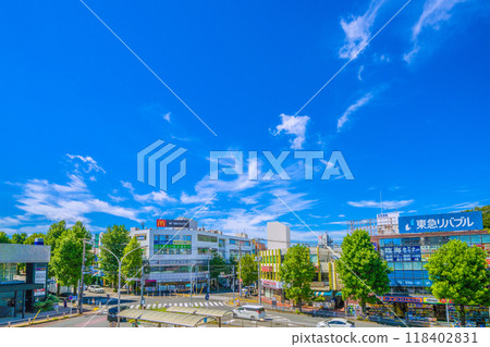 Yokohama cityscape in Japan: September - Extreme heat continues... View of Azamino Station and other areas Yokohama cityscape in Japan: September - Extreme heat continues... View of Azamino Station and other areas 118402831