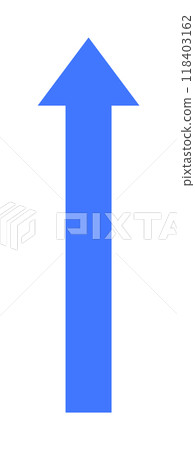 A bright blue arrow pointing upwards on a white background. Ideal for business, growth, positive change, navigation, and progress themes. A bright blue arrow pointing upwards on a white background. Ideal for business, growth, positive change, navigation, and progress themes. 118403162