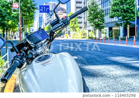 Tokyo touring on a large American bike Tokyo touring on a large American bike 118403298