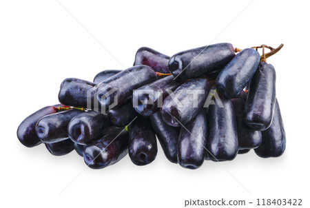 Black grape fruit isolated on white background. 118403422