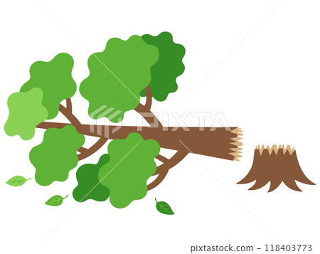 Fallen tree illustration 118403773