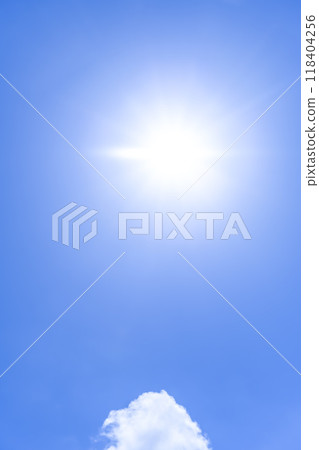 Summer sky, sun and clouds Yokohama 118404256