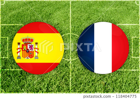 Spain vs France football match Spain vs France football match 118404775